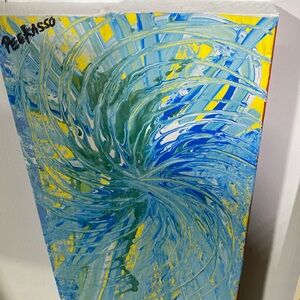 This is a 11x13 Double Side Painting Called Focus by Vasi it’s designed AbNb